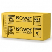 Теплоизоляция из стекловолокна Isover ШтукатурныйФасад-150/Е/К 600х1200х150 мм